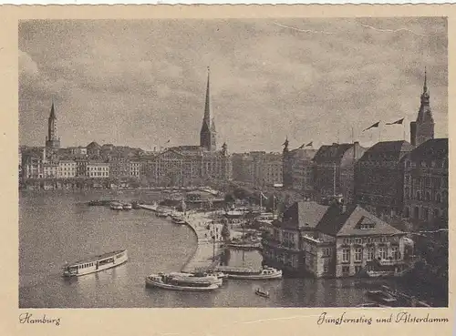 Hamburg, Jungfernstieg und Alsterdamm ngl F5575