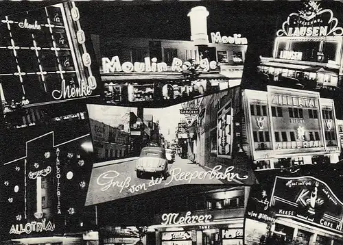 Hamburg, St.Pauli, Reeperbahn, Mehrbildkarte gl1958 F5607