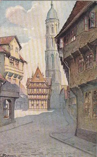 Braunschweig, Blick auf Alte Wage und Andreaskirche ngl G1852