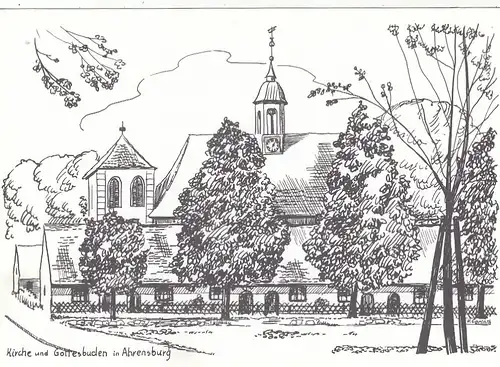 Ahrensburg in Holstein, Kirche und Gottesbuden ngl F5775