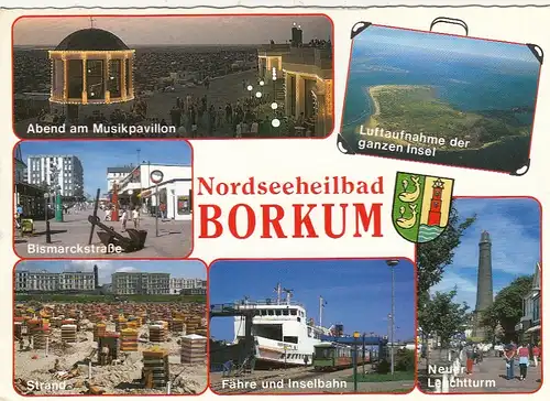 Nordseeheilbad Borkum, Mehrbildkarte gl1993 F8959