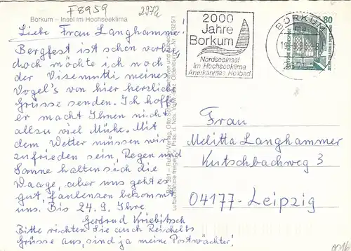 Nordseeheilbad Borkum, Mehrbildkarte gl1993 F8959