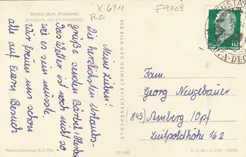 Dreba Kr. Pößnitz, Thür., Zeltplatz am Plothenteich gl1964 F9709