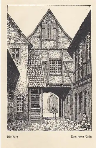 Lüneburg, "Zum roten Hahn" Papierbild (keine AK) ngl F5829