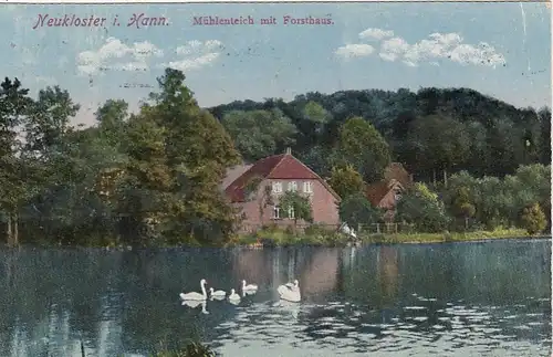 Neukloster i.Hann., Mühlenteich mit Forsthaus gl1923 F5870