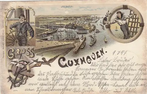 Cuxhaven, Grußlitho gl1897 F5934