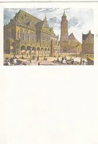 Bremen, Alte Rathaus ansicht auf SOS-Kinderdorf-Briefchen ngl F8317