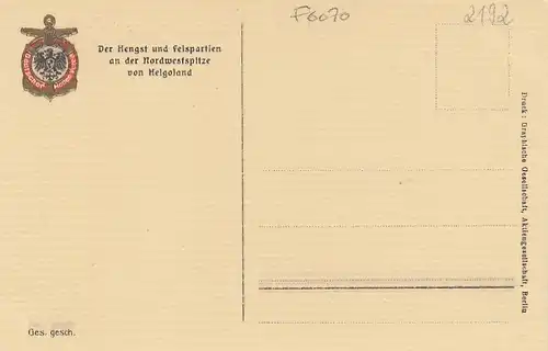 Helgoland, Der Hengst und Felspatien an der Nordwestspitze ngl F6070