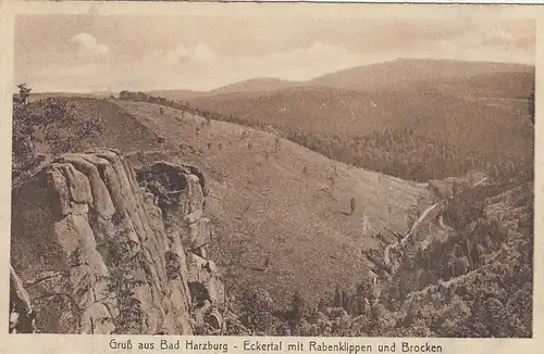 Bad Harzburg, Eckertal mit Rabenklippen und Brocken ngl G2130