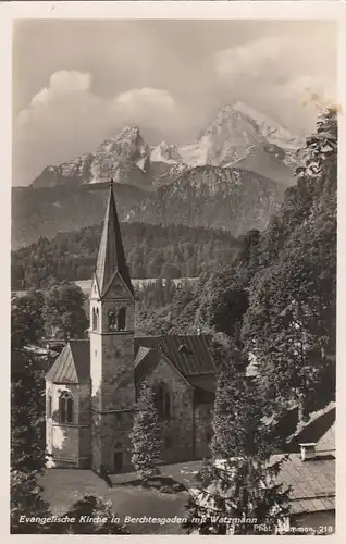 Berchtesgaden, Evang. Kirche mit Watzmann ngl F9921