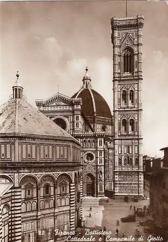 Firenze, Battistero, La Cattedrale e Campanile di Giotto glum 1960? F9279