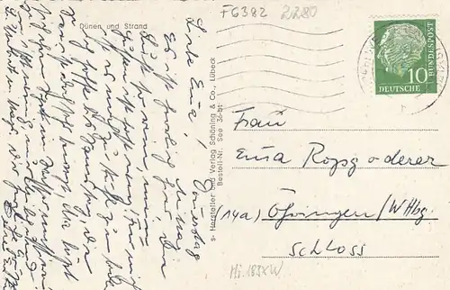 Nordseeinsel Sylt, Dünen und Strand gl1957 F6382