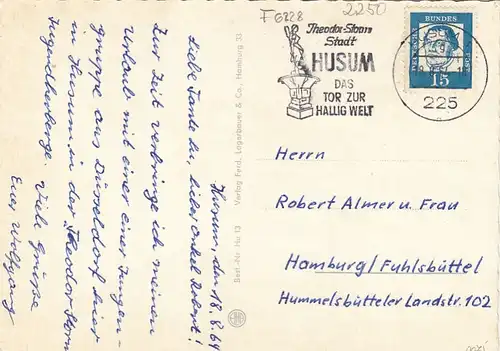 Husum, Nordsee, Mehrbildkarte gl1964 F6228