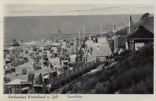 Nordseebad Westerland auf Sylt, Strandleben gl1937 F6444