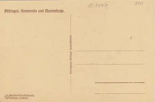 Göttingen, Kommende und Marienkirche, Steindruck ngl G2447