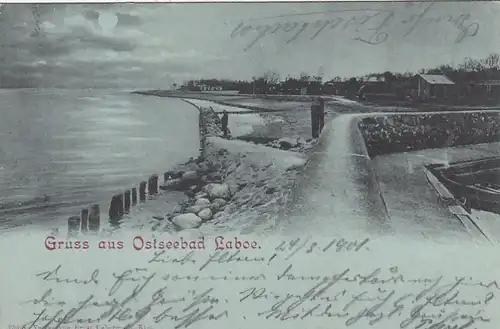 Ostseebad Laboe, Mondschein über Uferpartie gl1901 F7515
