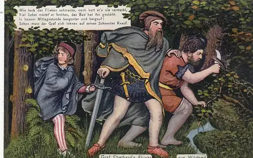 Wildbad, Schwarzwald, Graf Eberhard's Flucht ngl F9633