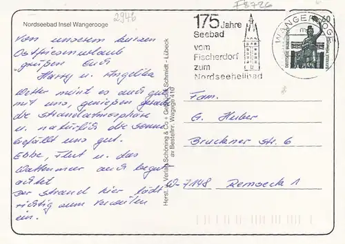 Nordseebad Wangerooge, Mehrbildkarte gl2001 F8726