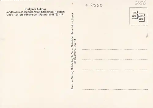 Aukrug-Tönsheide, Kurklinik Aukrug, Mehrbildkarte ngl F7668