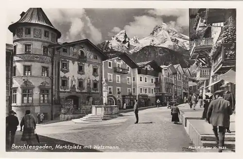 Berchtesgaden Marktplatz mit Watzmann ngl F9819