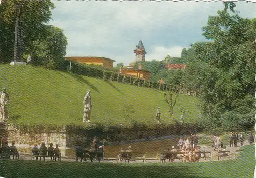 Graz, Steiermark, Stadtpark mit Blick auf den Uhrturm gl1963 F9280