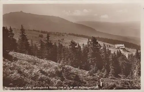 Riesengebirge, Alte Schlesische Baude mit Reifträger-Blick ngl G0416
