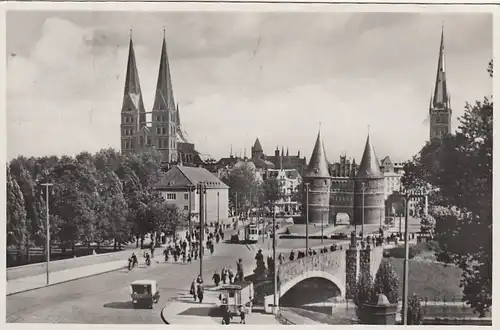 Lübeck, Marienkirche, Reichsbank, Holstentor, Petrikirche gl1936 F7822