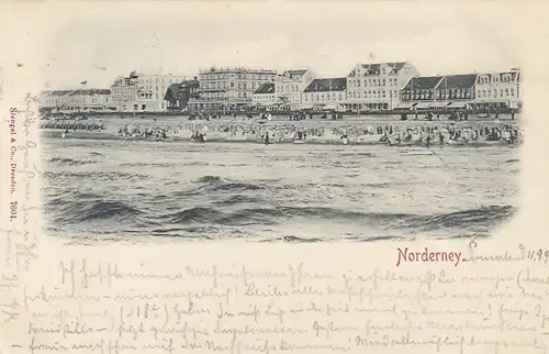 Nordseebad Norderney, Blick auf Strand und Hotels, Vorläufer! gl1896! F8998