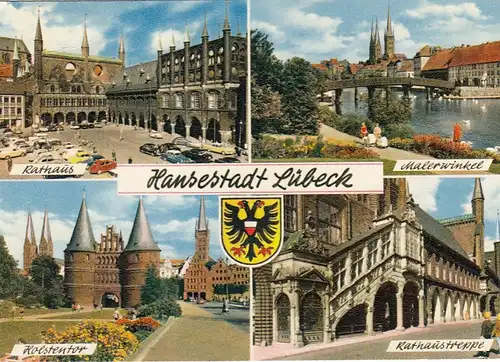 Lübeck, Mehrbildkarte glum 1970? F7942