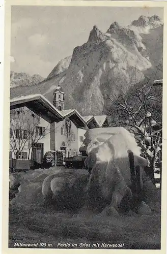 Mittenwald, Partie im Gries mit Karwendel ngl G0101