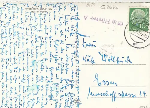 Höxter a.d.Weser, Weserbergland-Klinik gl1956 G2662