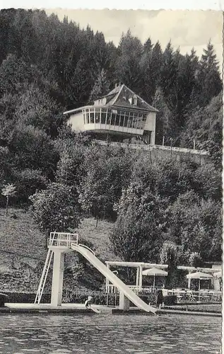 Bad Driburg, Freibad mit Blick auf Falkenhöhe gl1958 G2687