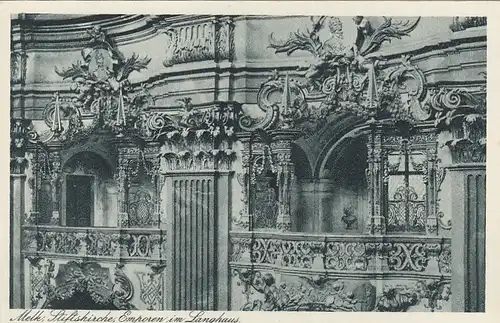 Melk an der Donau, Stiftskirche, Emporen im Langhaus ngl F9233