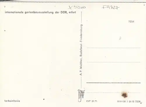 Erfurt, 10 Jahre IGA 1961-1971 ngl F9327