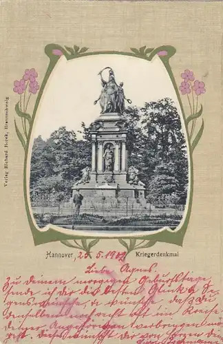 Hannover,Kriegerdenkmal, Litho gl1902 G2805