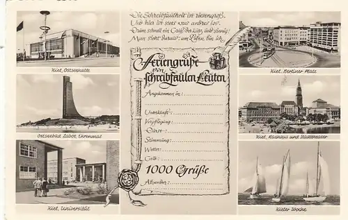 Kiel, Mehrbildkarte für Schreibfaule ngl F7459