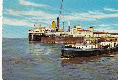 Bremerhaven, Columbuskaje mit TS "Bremen" gl1964 F8505