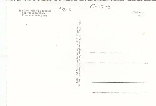 Bonn, Palais Schaumburg, Bundeskanzleramt ngl G1209