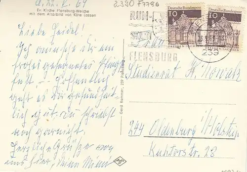 E§v.Kirtche, Flensburg-Weiche, Altarbild gl1969 F7786