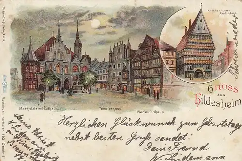 Hildesheim, Mehrbildkarte, Litho gl1899 G3267