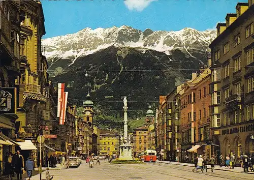 Innsbruck, Maria Theresienstraße mit Nordkette gl1970 G1492