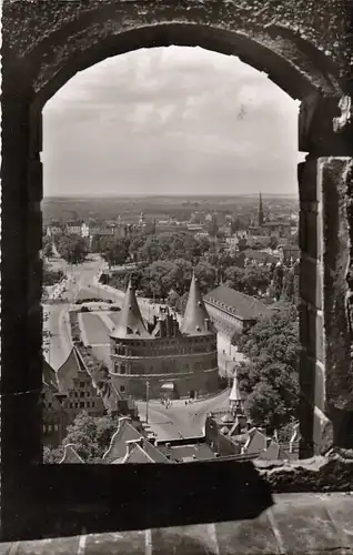 Lübeck, Blick von St.Petri auf das Holstentor gl1959 F7823