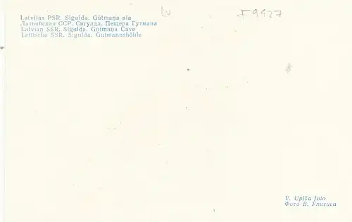 Latvijas PSR, Sigulda, Gutmannshöhle ngl F9927