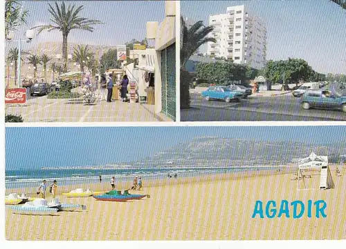 Marokko, Agadir, l'Avenue Hassan II et la Plage gl1985 G3911
