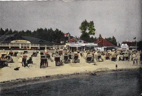 Ostseeheilbad Grömitz in Holst., Blick zum Strand gl1958 F8150