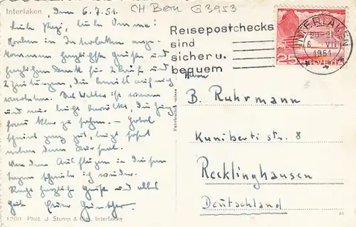 Interlaken vor den Bergen gl1951 G3953