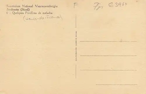 Zuydcoote (Hauts-de-France) Sanatorium National Vancauwenberghe ngl G3964