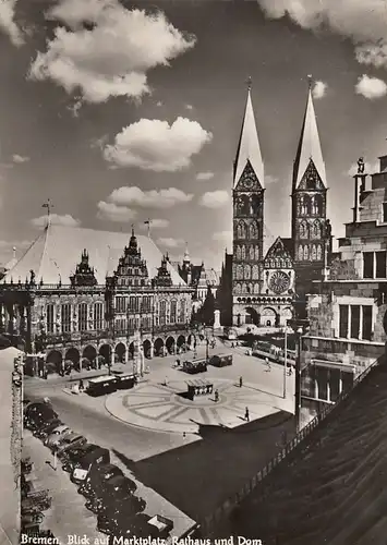 Bremen, Marktplatz, Rathaus und Dom gl1955 F8236