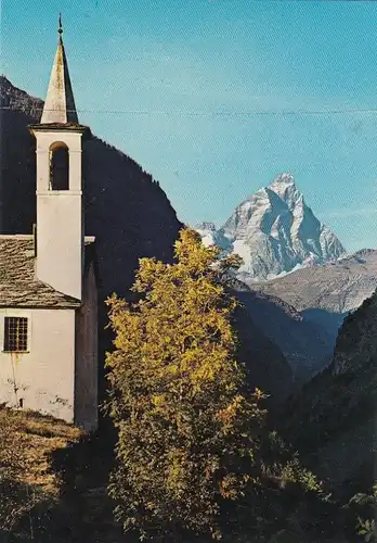 Chiesetta di Navillod con lo sfondo del M.Cervino ngl G1643