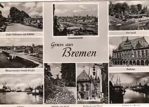 Bremen, Mehrbildkarte glum 1960? F8324